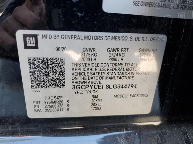 Photo 12 from auction – 2020 CHEVROLET SILVERADO with VIN 3GCPYCEF8LG344794