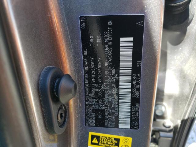 Photo 14 from auction – 2019 TOYOTA HIGHLANDER with VIN 5TDJZRFH7KS613289