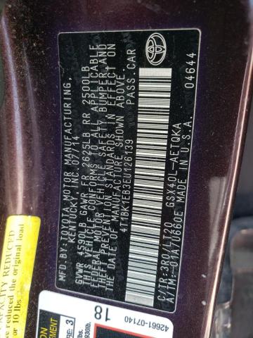 Photo 12 from auction – 2014 TOYOTA AVALON BAS with VIN 4T1BK1EB3EU126139