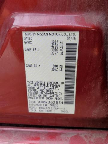 Photo 12 from auction – 2016 NISSAN ALTIMA 2.5 with VIN 1N4AL3AP8GN362654