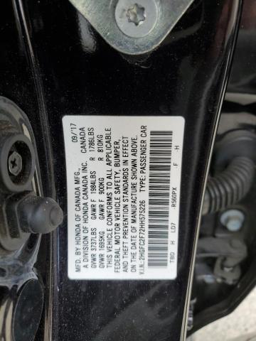 Photo 13 from auction – 2017 HONDA CIVIC EX with VIN 2HGFC2F72HH575226