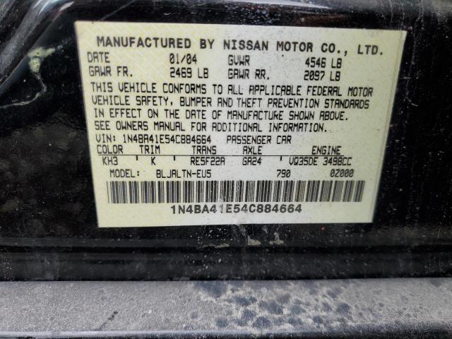 Photo 12 from auction – 2004 NISSAN MAXIMA SE with VIN 1N4BA41E54C884664