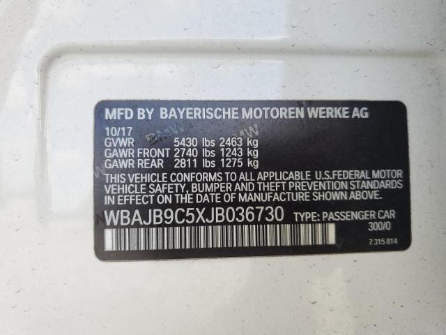 Photo 12 from auction – 2018 BMW M550XI with VIN WBAJB9C5XJB036730