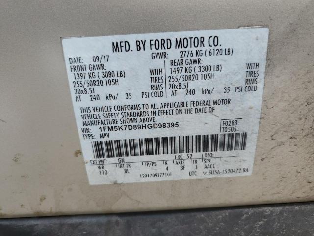Photo 13 from auction – 2017 FORD EXPLORER X with VIN 1FM5K7D89HGD98395
