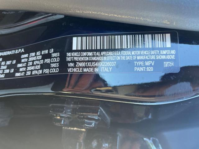 Photo 10 from auction – 2017 MASERATI LEVANTE SP with VIN ZN661XUS4HX226037