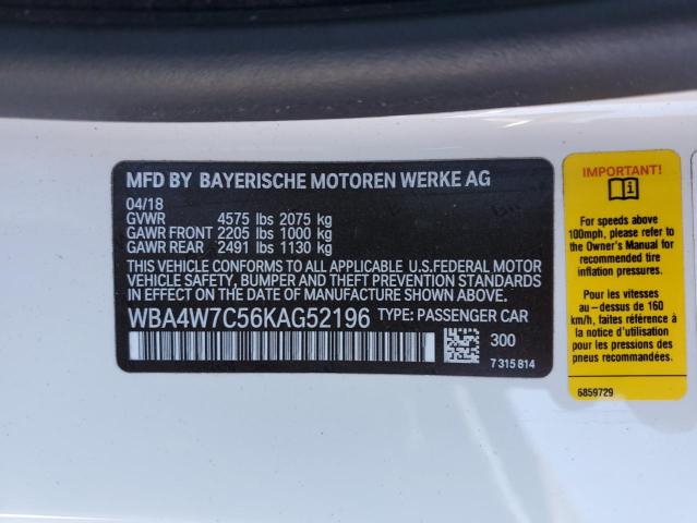 Photo 12 from auction – 2019 BMW 440I with VIN WBA4W7C56KAG52196