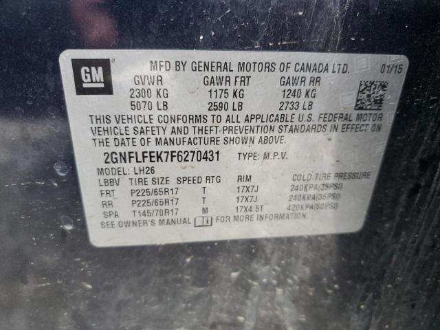Photo 12 from auction – 2015 CHEVROLET EQUINOX LT with VIN 2GNFLFEK7F6270431