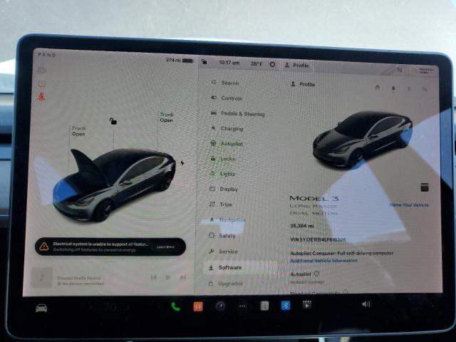 Photo 9 from auction – 2020 TESLA MODEL 3 with VIN 5YJ3E1EB4LF616305