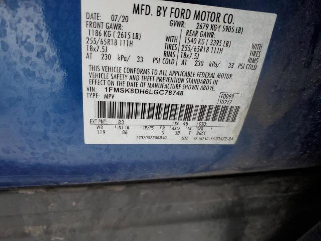 Photo 13 from auction – 2020 FORD EXPLORER X with VIN 1FMSK8DH6LGC78748