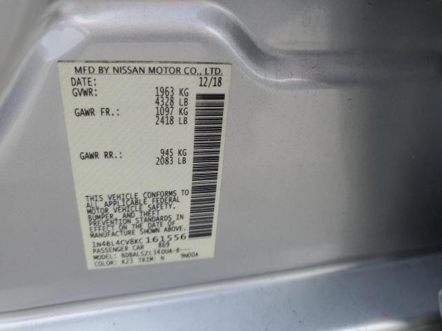 Photo 12 from auction – 2019 NISSAN ALTIMA SR with VIN 1N4BL4CV8KC161556