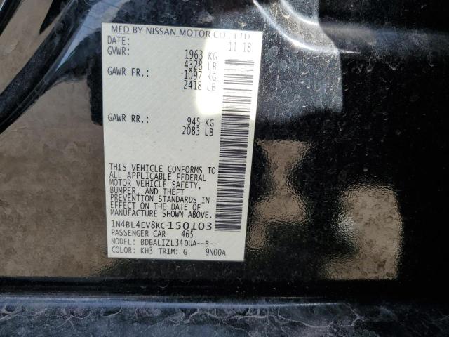 Photo 12 from auction – 2019 NISSAN ALTIMA SL with VIN 1N4BL4EV8KC150103