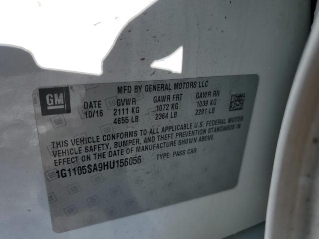 Photo 12 from auction – 2017 CHEVROLET IMPALA LT with VIN 1G1105SA9HU156056