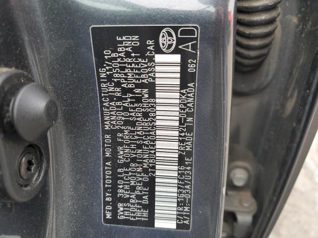 Photo 12 from auction – 2010 TOYOTA COROLLA BA with VIN 2T1BU4EE0AC528038