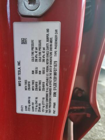 Photo 13 from auction – 2021 TESLA MODEL 3 with VIN 5YJ3E1EB1MF071679