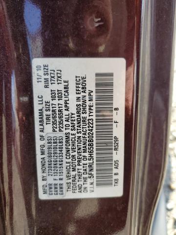 Photo 13 from auction – 2011 HONDA ODYSSEY EX with VIN 5FNRL5H65BB024223