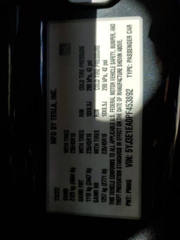 Photo 13 from auction – 2023 TESLA MODEL 3 with VIN 5YJ3E1EA0PF453892