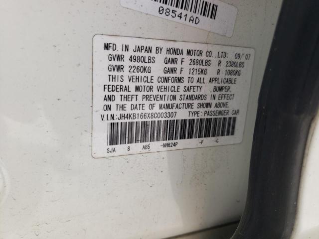 Photo 12 from auction – 2008 ACURA RL with VIN JH4KB166X8C003307