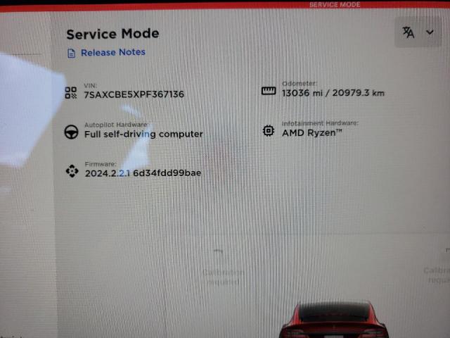 Photo 9 from auction – 2023 TESLA MODEL X with VIN 7SAXCBE5XPF367136