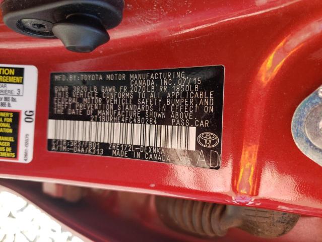 Photo 12 from auction – 2015 TOYOTA COROLLA L with VIN 2T1BURHE4FC480284