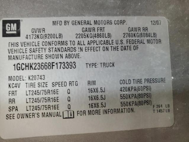 Photo 13 from auction – 2008 CHEVROLET SILVERADO with VIN 1GCHK23668F173393