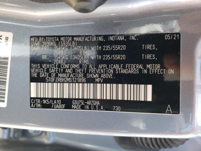 Photo 13 from auction – 2021 TOYOTA HIGHLANDER with VIN 5TDFZRBH2MS121896