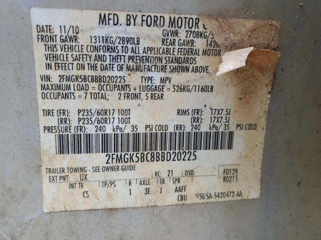 Photo 14 from auction – 2011 FORD FLEX SE with VIN 2FMGK5BC8BBD20225