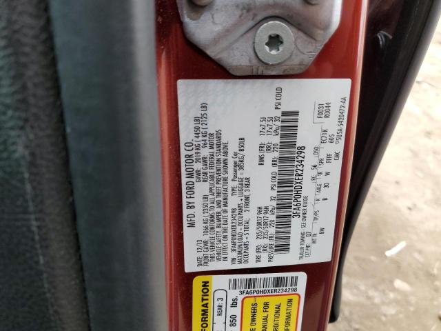 Photo 12 from auction – 2014 FORD FUSION SE with VIN 3FA6P0HDXER234298