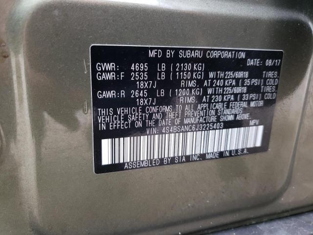 Photo 14 from auction – 2018 SUBARU OUTBACK 2. with VIN 4S4BSANC6J3225403