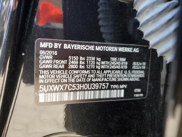 Photo 13 from auction – 2017 BMW X3 XDRIVE3 with VIN 5UXWX7C53H0U39757