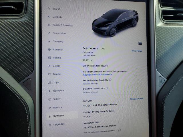 Photo 9 from auction – 2020 TESLA MODEL X with VIN 5YJXCDE45LF298382