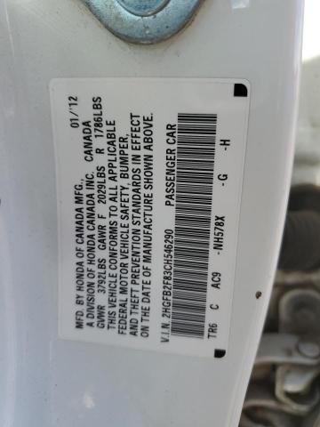 Photo 12 from auction – 2012 HONDA CIVIC EX with VIN 2HGFB2F83CH546290