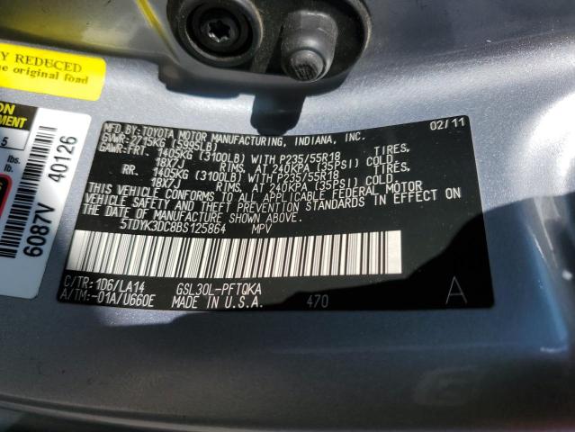 Photo 14 from auction – 2011 TOYOTA SIENNA XLE with VIN 5TDYK3DC8BS125864