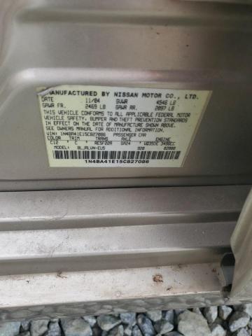 Photo 12 from auction – 2005 NISSAN MAXIMA SE with VIN 1N4BA41E15C827086