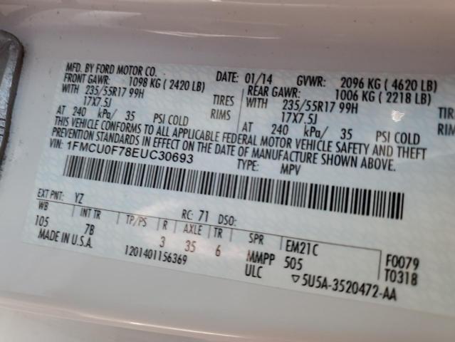 Photo 14 from auction – 2014 FORD ESCAPE S with VIN 1FMCU0F78EUC30693