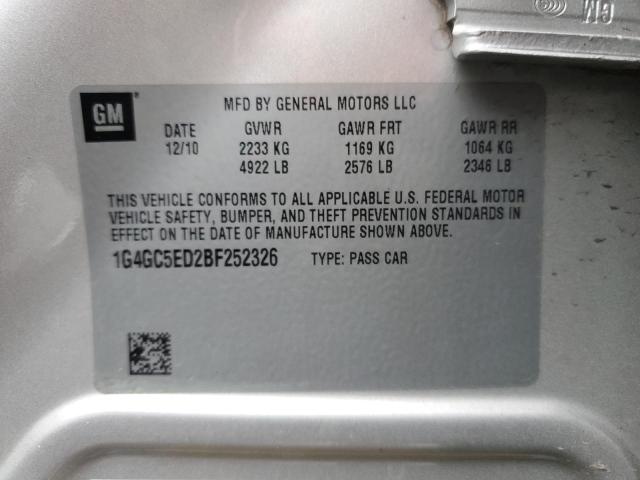 Photo 13 from auction – 2011 BUICK LACROSSE C with VIN 1G4GC5ED2BF252326