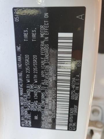 Photo 12 from auction – 2021 TOYOTA HIGHLANDER with VIN 5TDJZRBH8MS126112