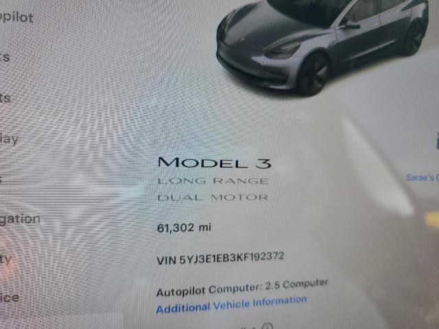 Photo 9 from auction – 2019 TESLA MODEL 3 with VIN 5YJ3E1EB3KF192372