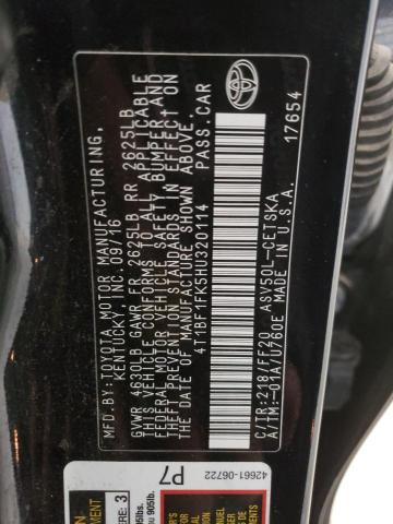 Photo 13 from auction – 2017 TOYOTA CAMRY LE with VIN 4T1BF1FK5HU320114