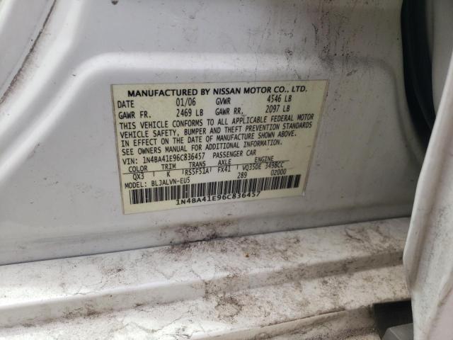 Photo 12 from auction – 2006 NISSAN MAXIMA with VIN 1N4BA41E96C836457