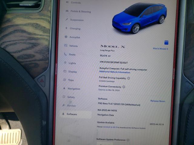 Photo 9 from auction – 2021 TESLA MODEL X with VIN 5YJXCBE25MF323527
