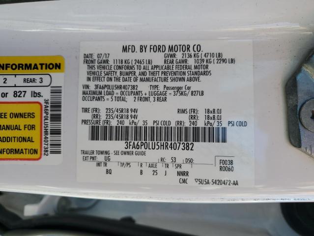 Photo 12 from auction – 2017 FORD FUSION SE with VIN 3FA6P0LU5HR407382