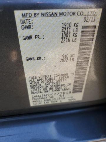 Photo 12 from auction – 2015 NISSAN ALTIMA 2.5 with VIN 1N4AL3AP2FC277819
