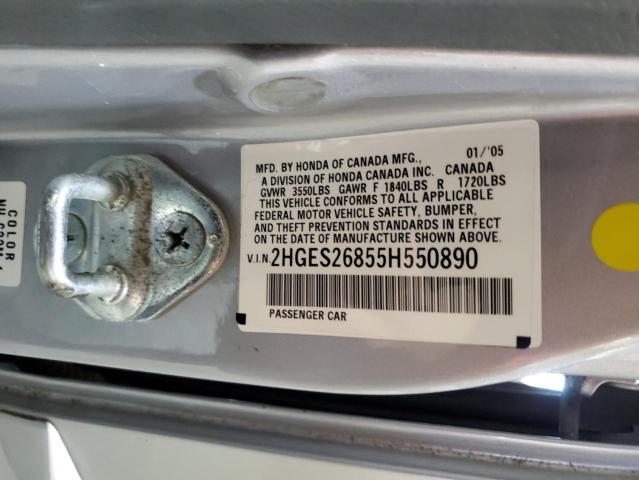 Photo 13 from auction – 2005 HONDA CIVIC EX with VIN 2HGES26855H550890