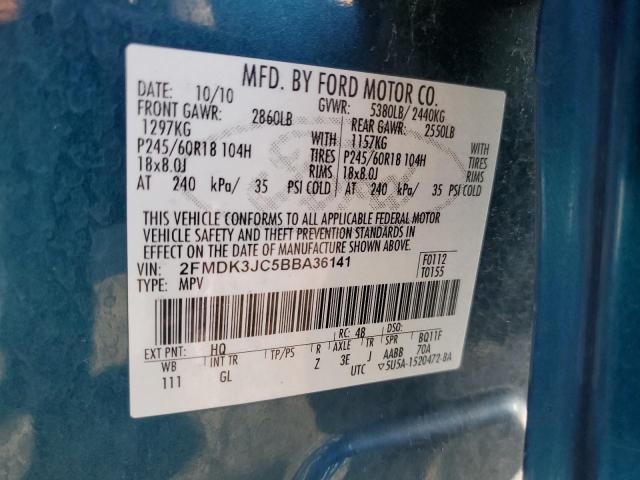 Photo 12 from auction – 2011 FORD EDGE SEL with VIN 2FMDK3JC5BBA36141