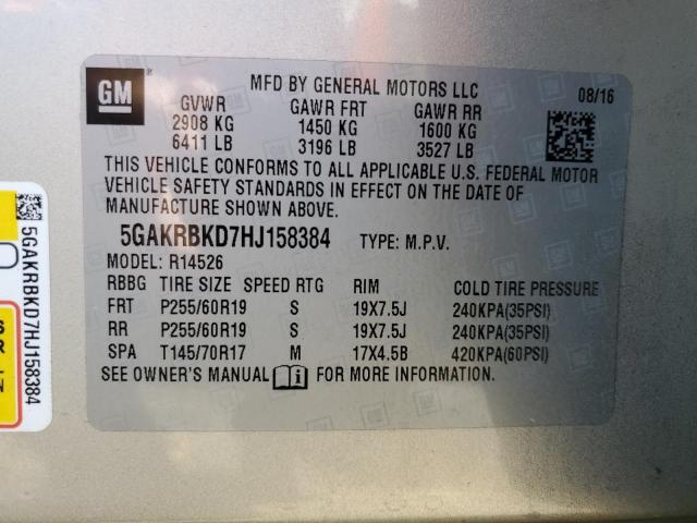 Photo 14 from auction – 2017 BUICK ENCLAVE with VIN 5GAKRBKD7HJ158384