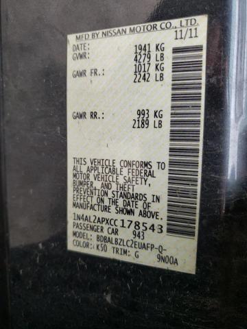 Photo 12 from auction – 2012 NISSAN ALTIMA BAS with VIN 1N4AL2APXCC178543