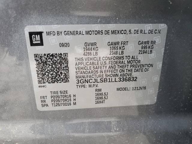 Photo 14 from auction – 2020 CHEVROLET TRAX 1LT with VIN 3GNCJLSB1LL336832