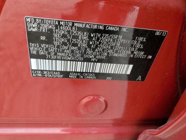 Photo 12 from auction – 2013 TOYOTA RAV4 LIMIT with VIN 2T3DFREVXDW065299