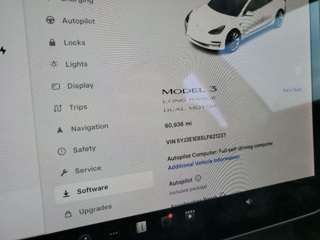 Photo 9 from auction – 2020 TESLA MODEL 3 with VIN 5YJ3E1EB5LF621237