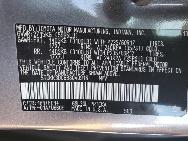 Photo 13 from auction – 2011 TOYOTA SIENNA LE with VIN 5TDKK3DC6BS040916